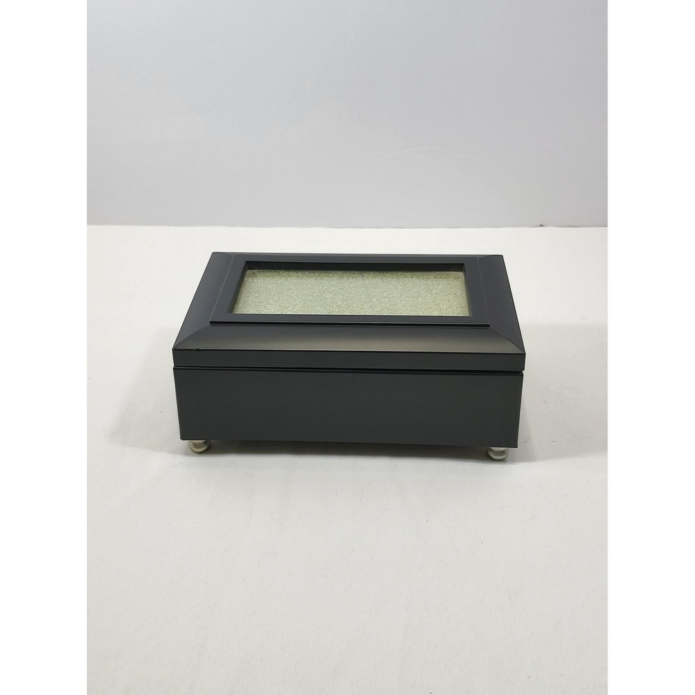 Sankyo Black Wood Photo Frame Music Box What‎ a Wonderful World EXCELLENT Cond